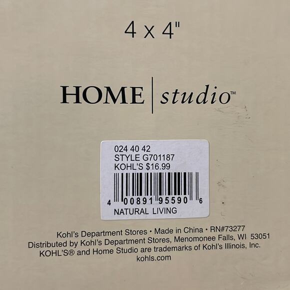 NIB Kohl’s Home Studio Photo Frame for 4”x4” Picture - Picture 3 of 3